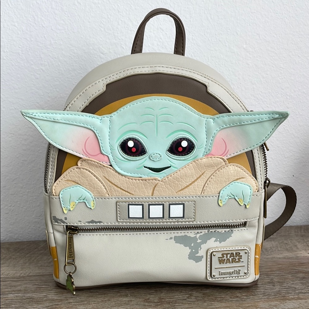 Loungefly Star Wars Grogu Cream and Tan Backpack